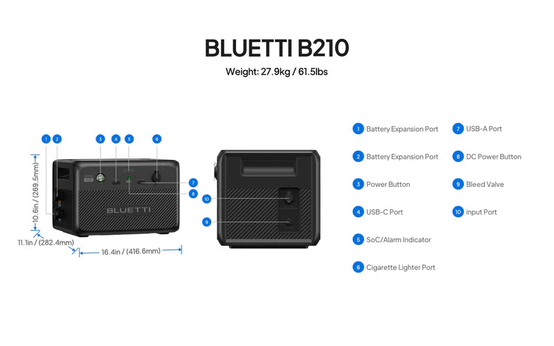 BLUETTI B210 Expansion Battery | 2,150Wh